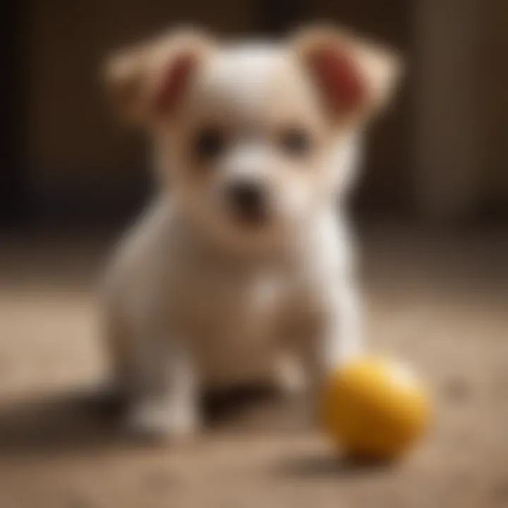 Playful Small Hybrid Dog with Toy