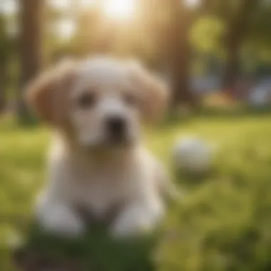 Sunny Day Bliss Adorable puppy enjoying a sunny day in the park