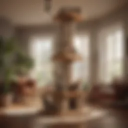 Elegant cat tower design blending seamlessly with modern decor