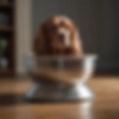 Stainless steel dog bowl with anti-slip base for Cocker Spaniels