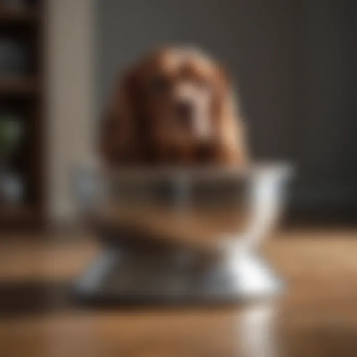 Stainless steel dog bowl with anti-slip base for Cocker Spaniels