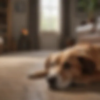 Creating a Peaceful Living Space Calm dog lying in a quiet home environment