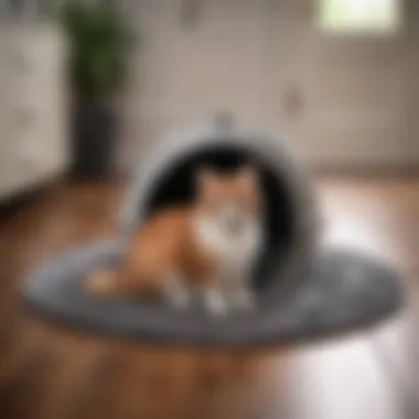 Stylish Litter Box Floor Protector in Cozy Pet Corner