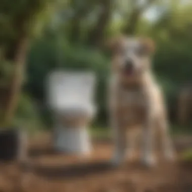 Senior dog successful outdoor potty
