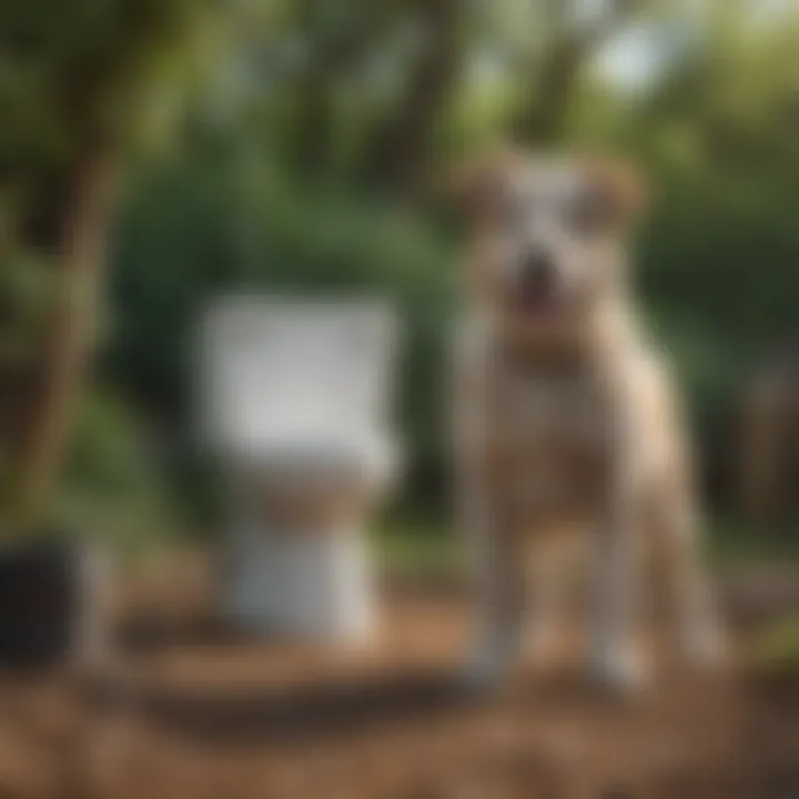 Senior dog successful outdoor potty