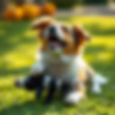 A Joyful Dog Enjoying a Plush Toy A happy dog playing with a plush toy