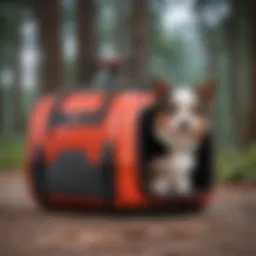 Stylish SwissGear pet carrier showcasing its ergonomic design and vibrant colors.