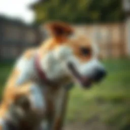 Dog scratching its skin