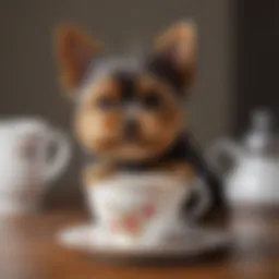 Tea Cup Yorkie's Playful Pose