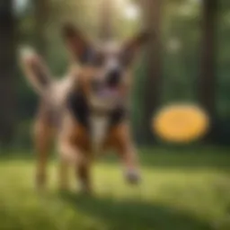 Canine companion catching a flying disc