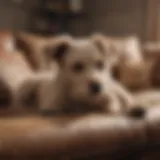 A hypoallergenic dog breed lounging comfortably on a couch