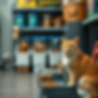 Organized pet feeding area with bins