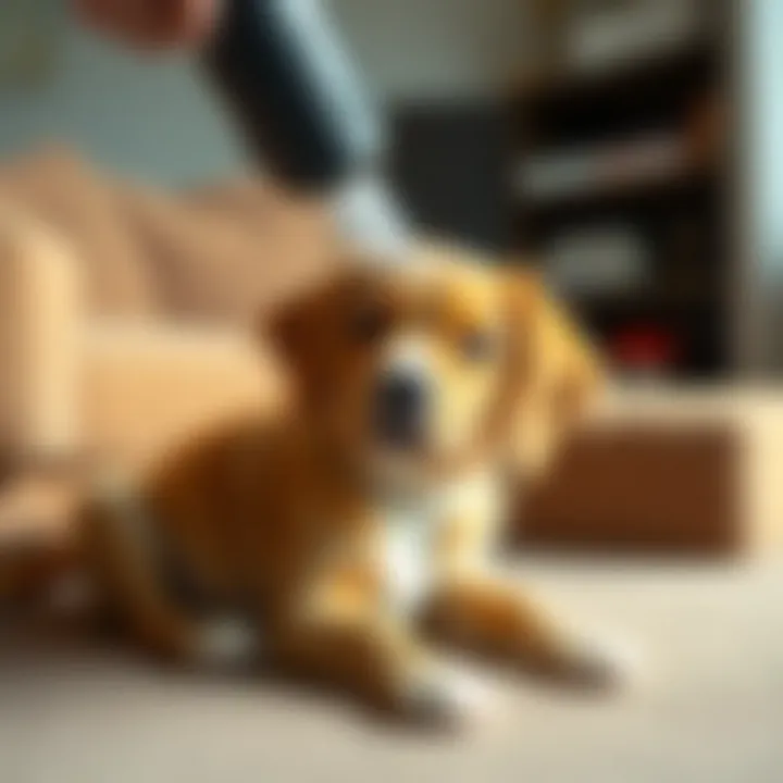 Effective Pet Hair Removal Pet hair being effectively removed from furniture