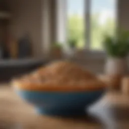 A delicately arranged bowl of pet food showcasing quality ingredients