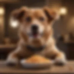 A dog enjoying a bowl of soft food