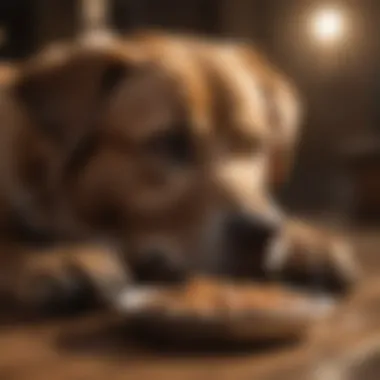 Dog enjoying a bedtime snack