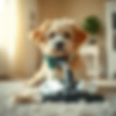 Exceptional Hair Removal Performance Pet vacuum demonstrating effective hair removal from carpets