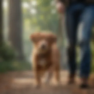 Trainer demonstrating leash training techniques