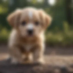 Puppy engaging in training exercises