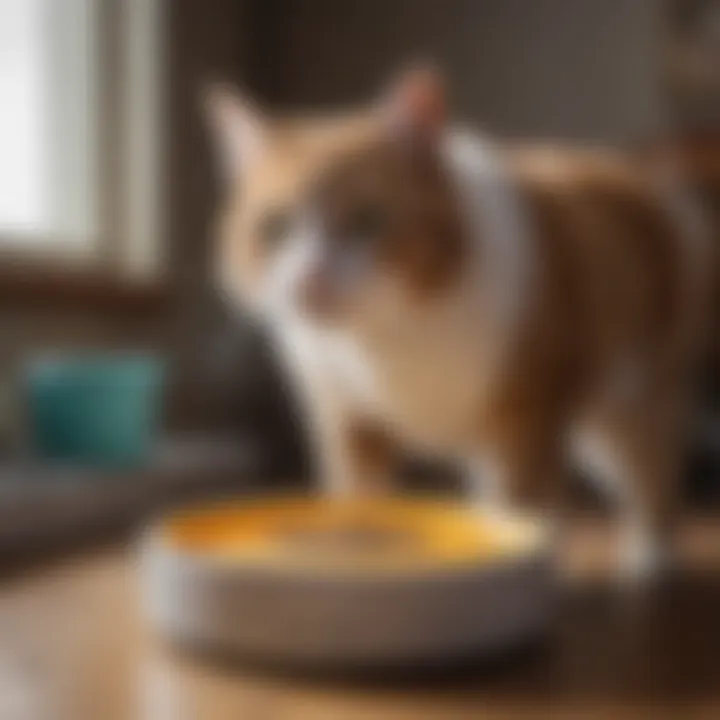 Trixie Cat Activity Feeder in use with a playful cat