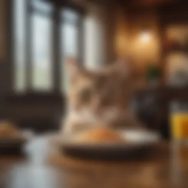 Happy Cat Enjoying Meal