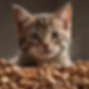 A variety of nutritious ingredients used in high-quality dry kitten food