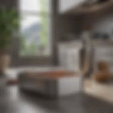 Sleek Design for Contemporary Spaces Metal pet food storage container in modern kitchen setting