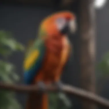 Colorful parrot perched on a branch