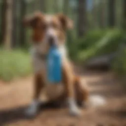 Elegant water bottle for dogs in nature setting