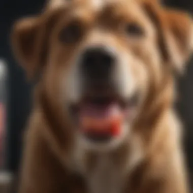 A healthy dog chewing on a dental treat