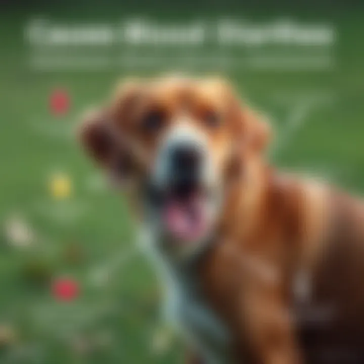 An infographic detailing possible causes of blood in diarrhea in pets