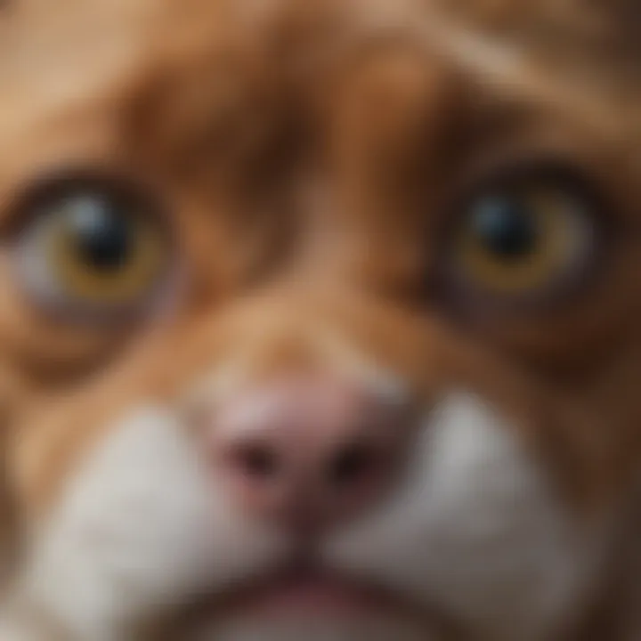 Close-up of a pet with bulging eyes