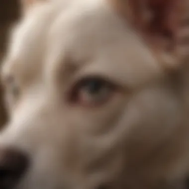 Veterinarian examining a pet with bulging eyes