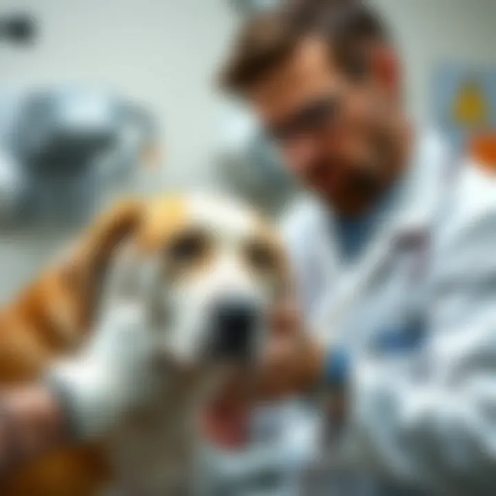 Veterinarian Conducting a Neurological Examination of a Canine Veterinarian examining a dog for neurological signs