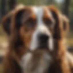 A dog displaying signs of distress with droopy ears and sad eyes.