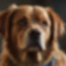 Close-up of a dog exhibiting signs of distress