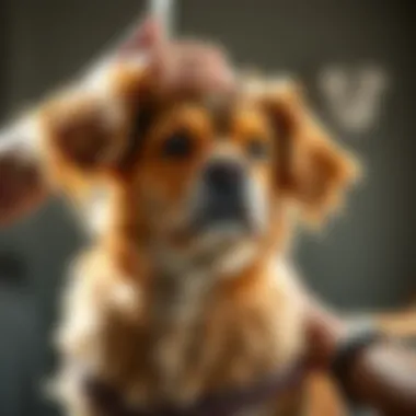 Effective Grooming Techniques for Odor Control A serene dog being groomed, highlighting hygiene practices.
