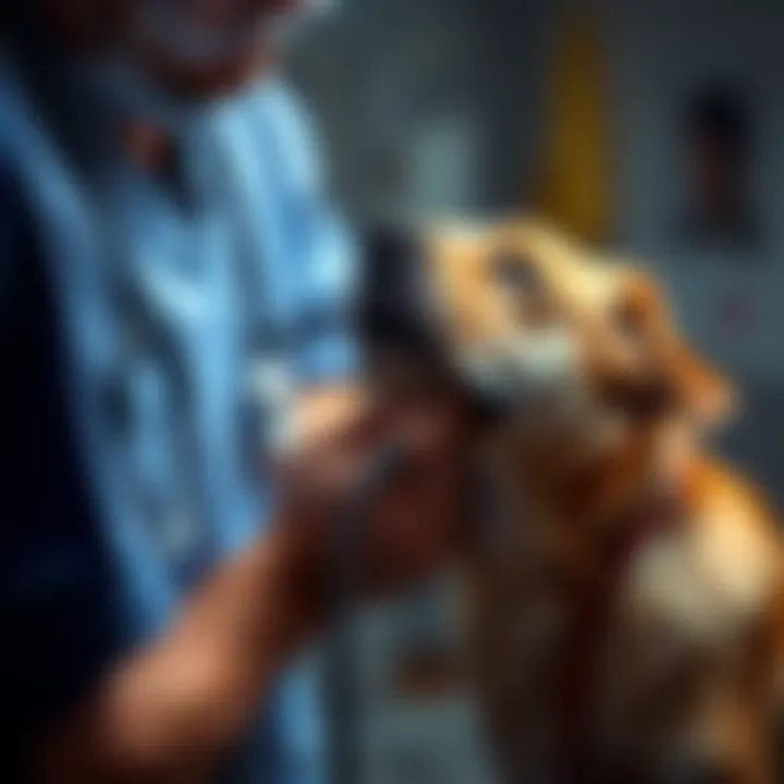 The Role of Veterinary Care in Odor Management A vet examining a dog, emphasizing health checks for odor management.