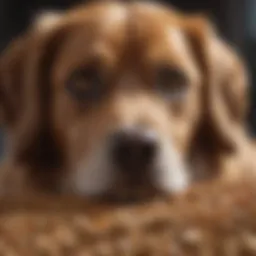 Dog showing interest in dry food