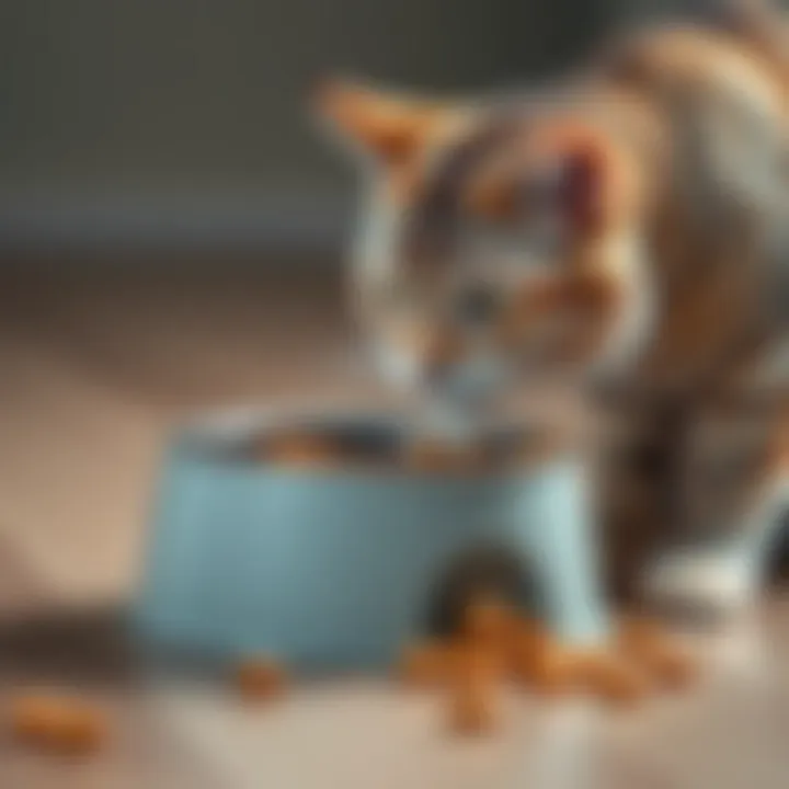 Indications of Anorexia in Cats A cat food bowl with untouched food, symbolizing loss of appetite