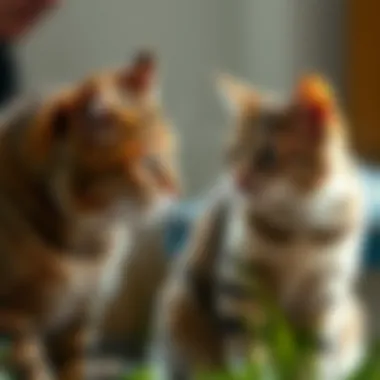 Cats interacting socially