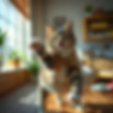 Reinvigorating Your Cat's Energy and Appetite A cat playing energetically in a sunny room, representing recovery and vitality