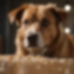 A dog looking uneasy, indicating discomfort related to gastrointestinal issues.