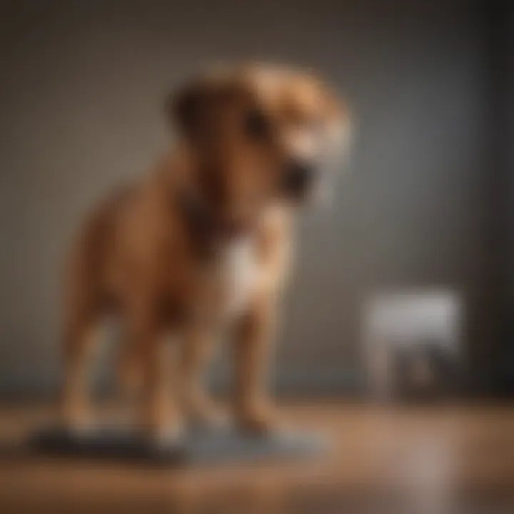 A dog displaying signs of anxiety during training