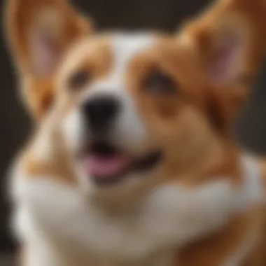 Close-up of a Corgi's expressive face showcasing its lively demeanor