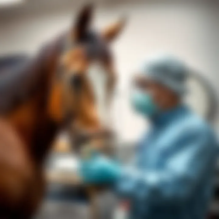 Veterinary Examination of a Horse Veterinarian examining a horse