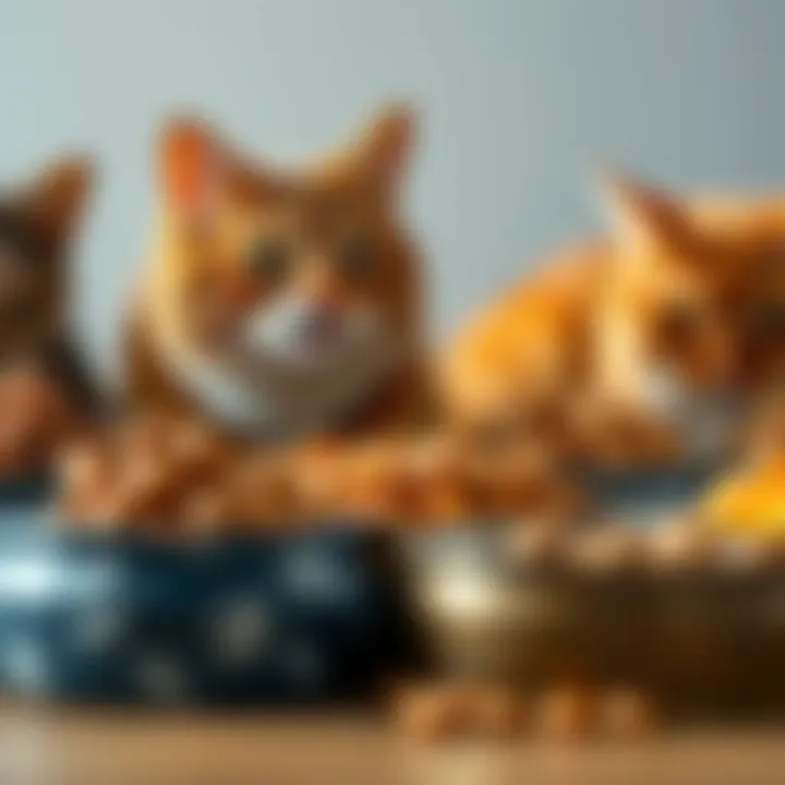 Diverse Cat Food Options Various types of cat food options displayed