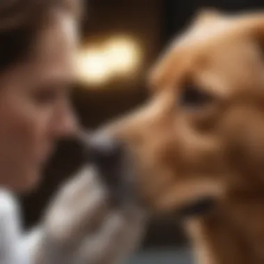 Veterinarian examining dog's ear for ear mites