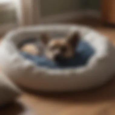 Empty dog bed symbolizing loss