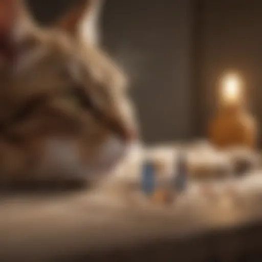 A cat receiving insulin injection